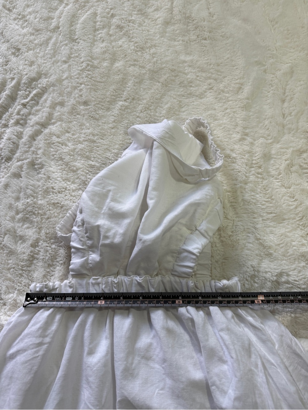 Petal + Pup Aubrey White Linen Blend Cutout Open Back Midi Dress 4 - Picture 9 of 9